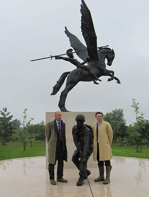 Crane assisted haulage for heavy sculpture